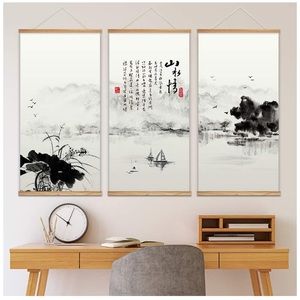 3 Panel Hanging Poster with Wood Frames